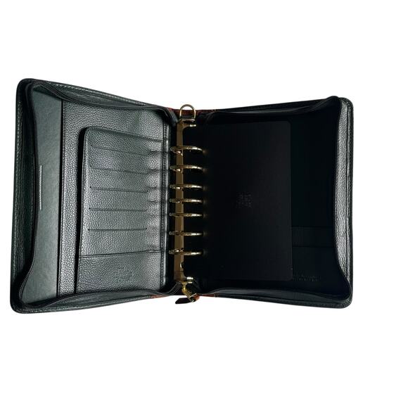 Franklin Quest Verona Leather 7-Ring Planner Binder Green Brown Made in USA - Picture 6 of 13